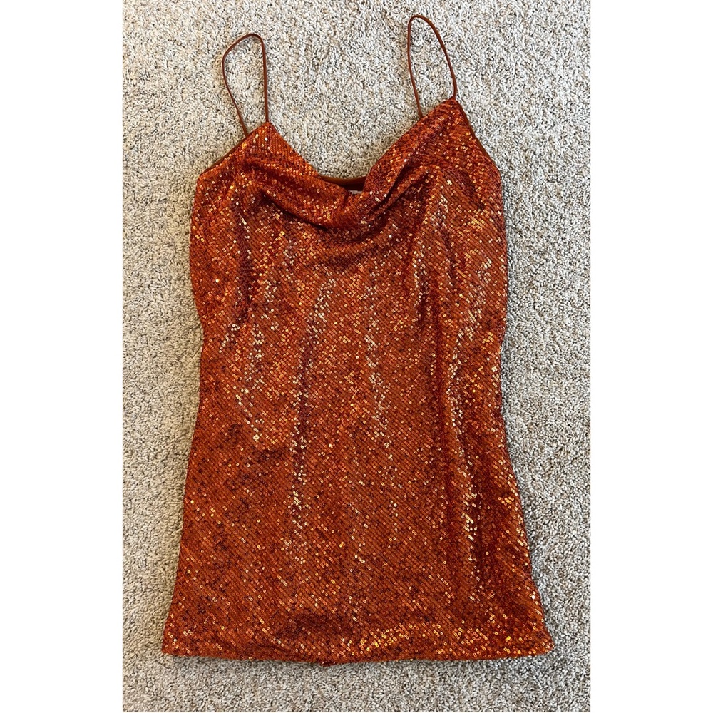 ASOS Orange Sequin Mini Dress